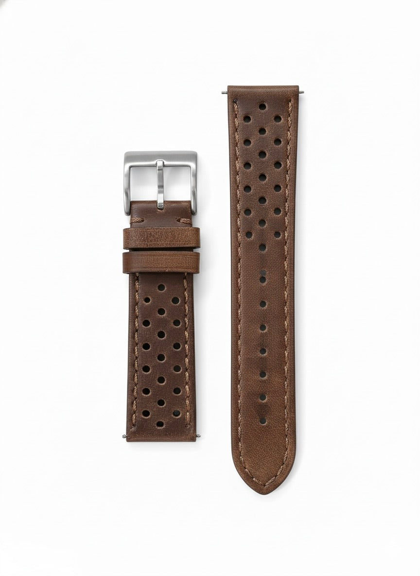 Bracelet cuir 20mm - Brun foncé