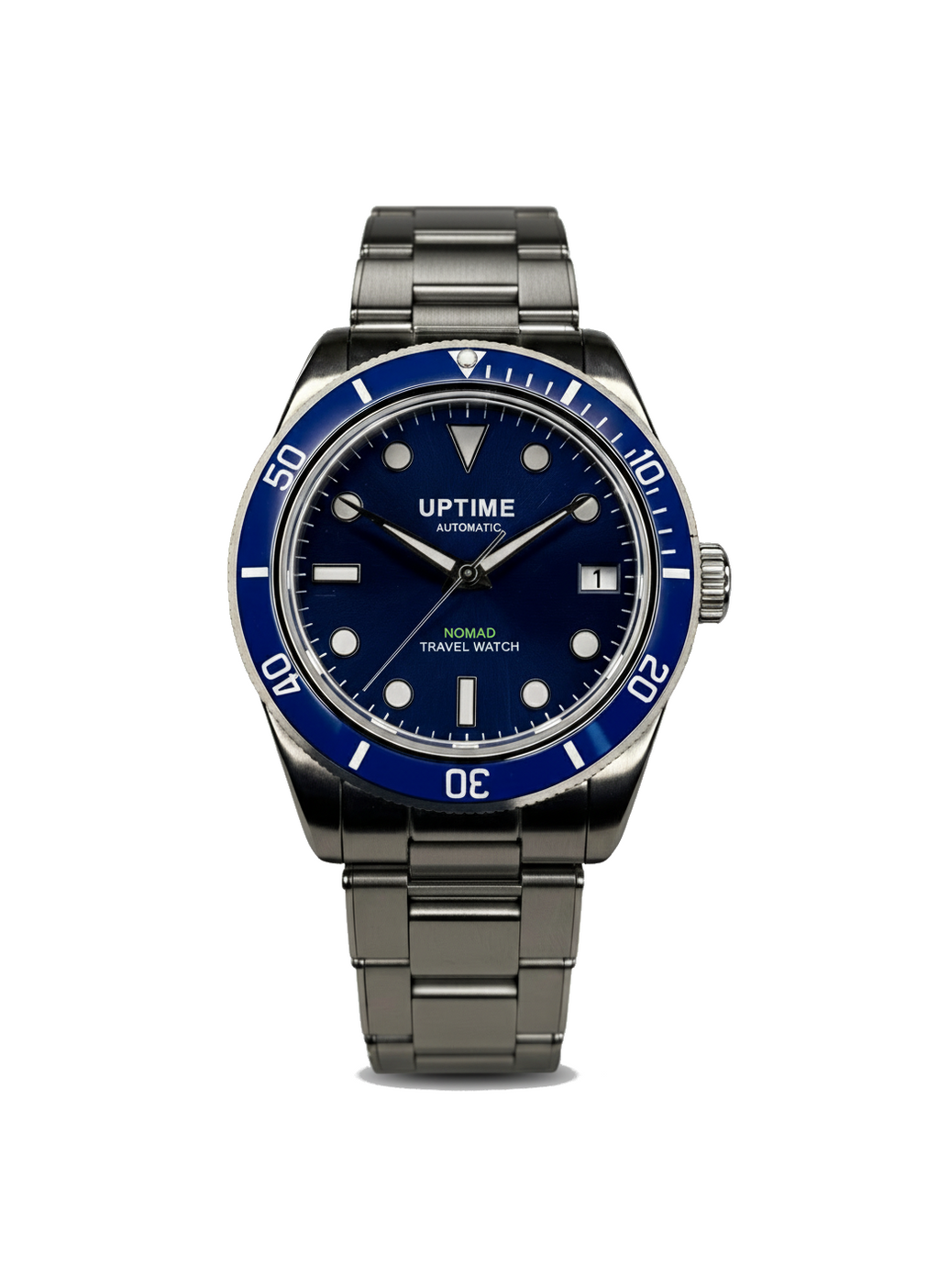 Uptime NOMAD Bleu abyssal photo produit fond blanc